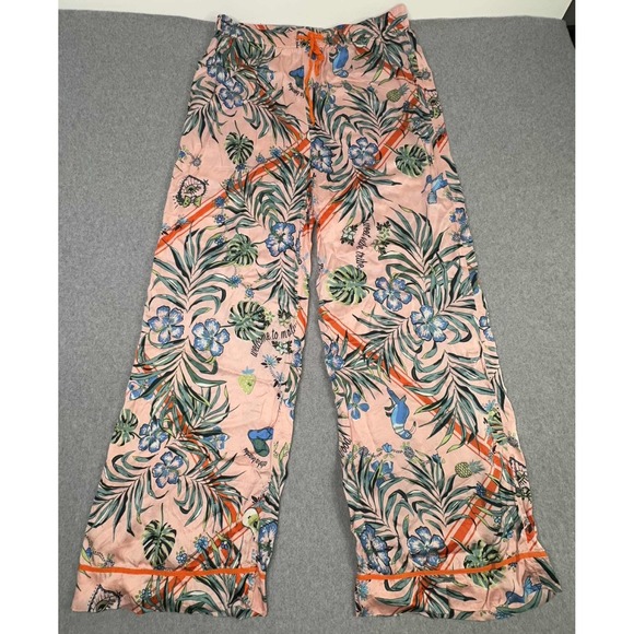 Odd Molly Pants - Odd Molly Anthropologie Beach Floral Passionista Pant Size XL/4 Pull On Coastal